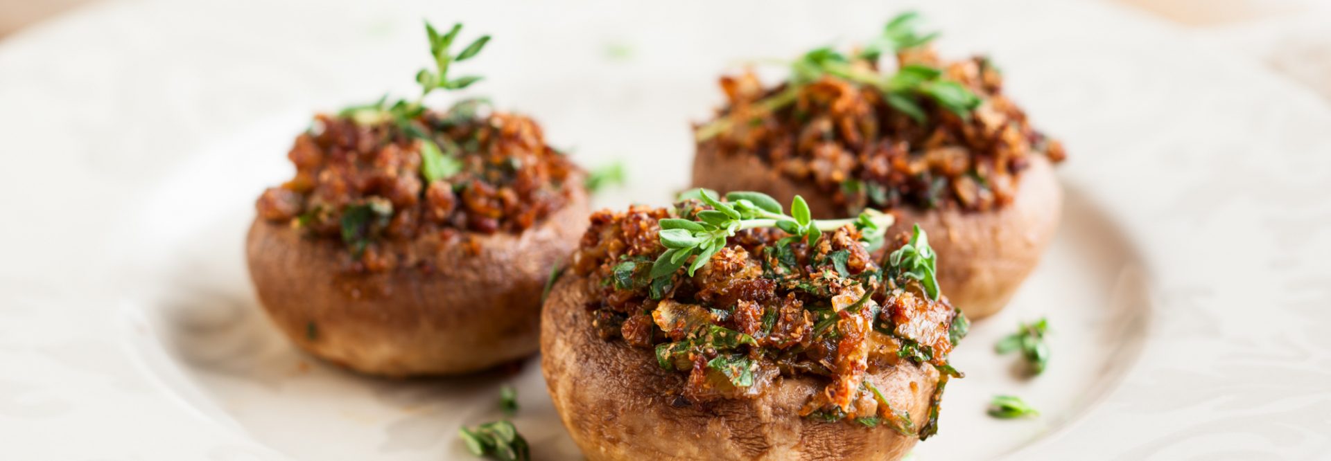 Stuffed mushrooms  with bread crumbs, mushroom stems, parsley,onions and garlic