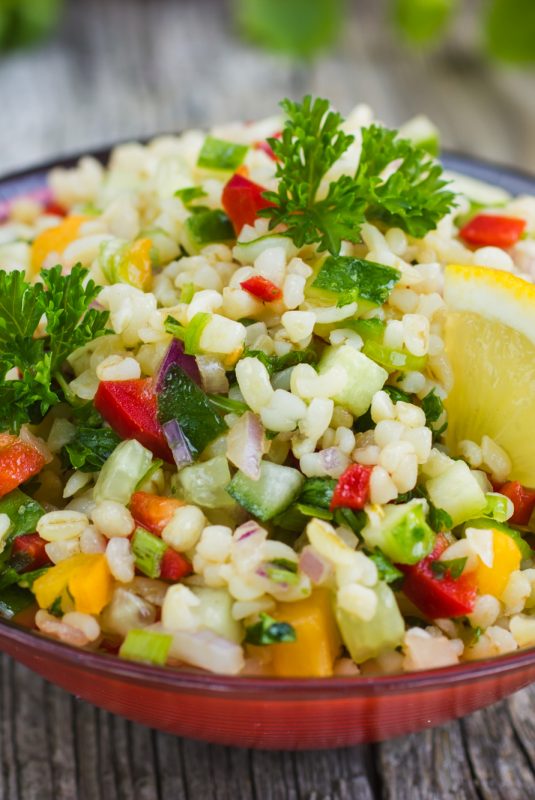 Tabbouleh salad with bulgur, parsley and vegetables