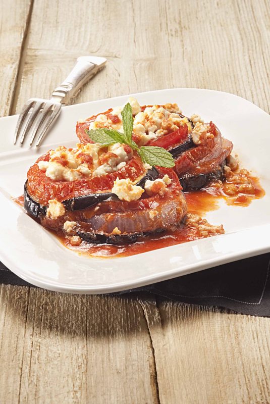 Eggplant-with-feta-cheese