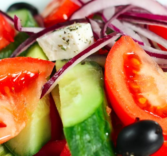 A delicious Greek salad. Bright, tasty and healthy
