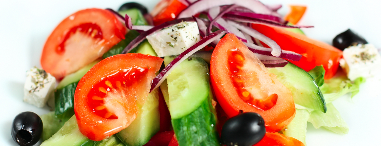 A delicious Greek salad. Bright, tasty and healthy