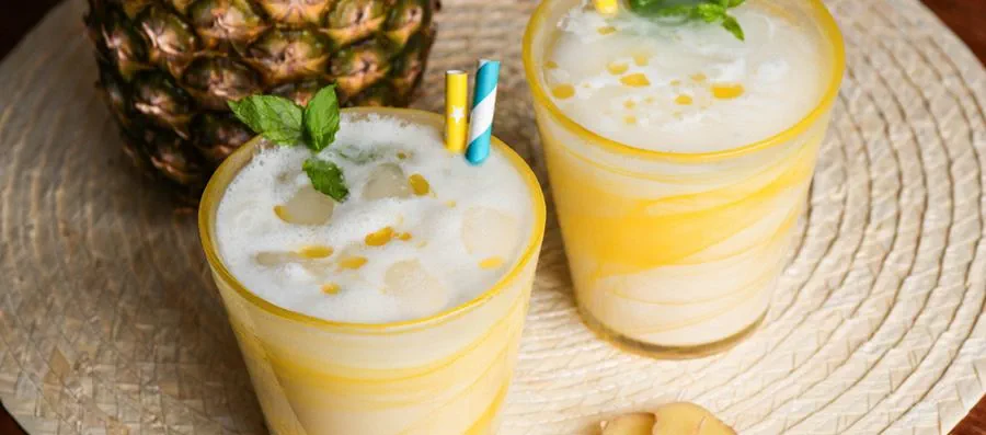 Smoothie με ανανά, τζίντζερ και ελαιόλαδο